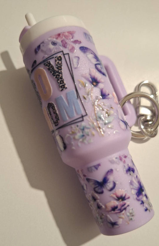 Boy mom lilac mini stanley keychain