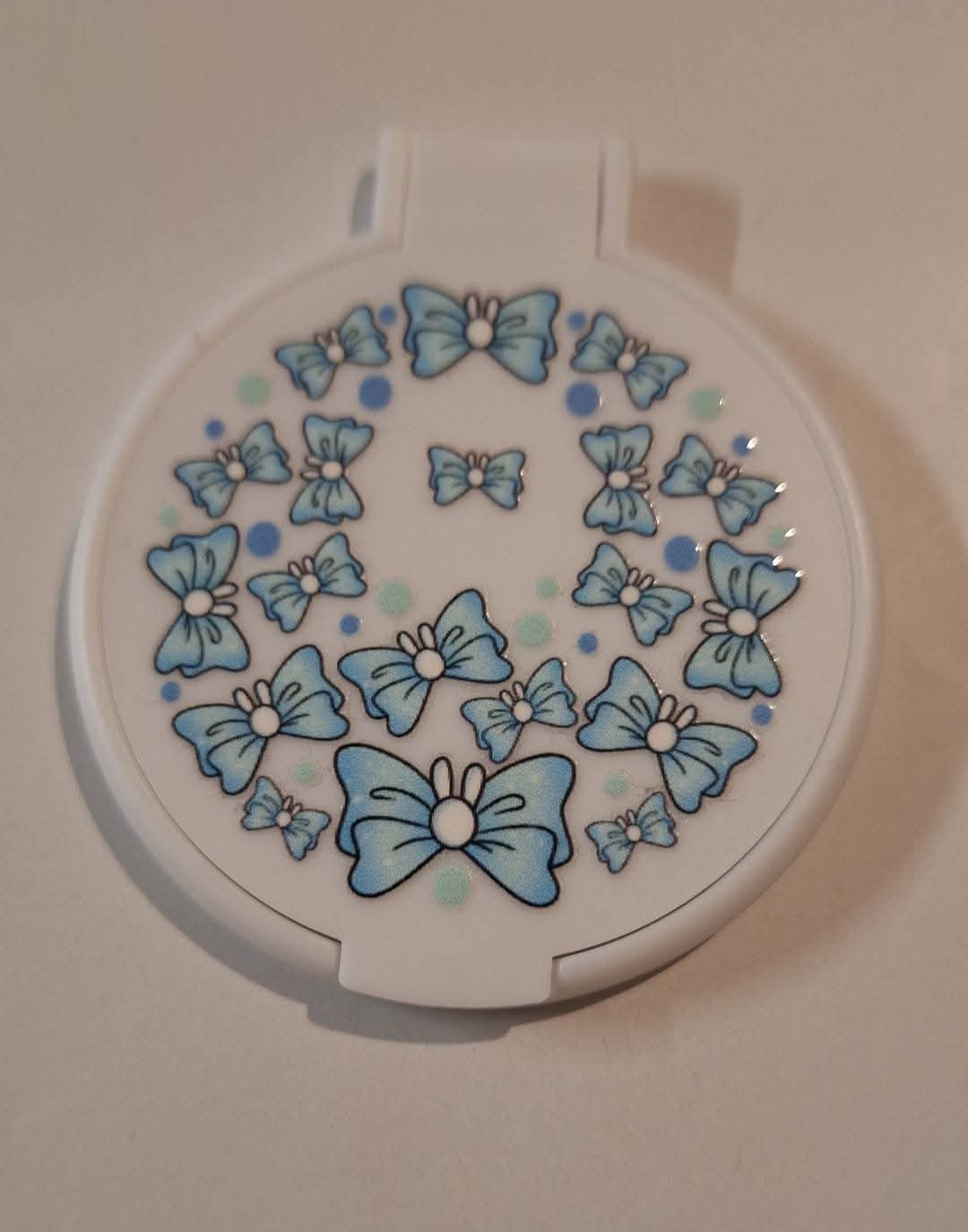 Blue bows pocket mirror