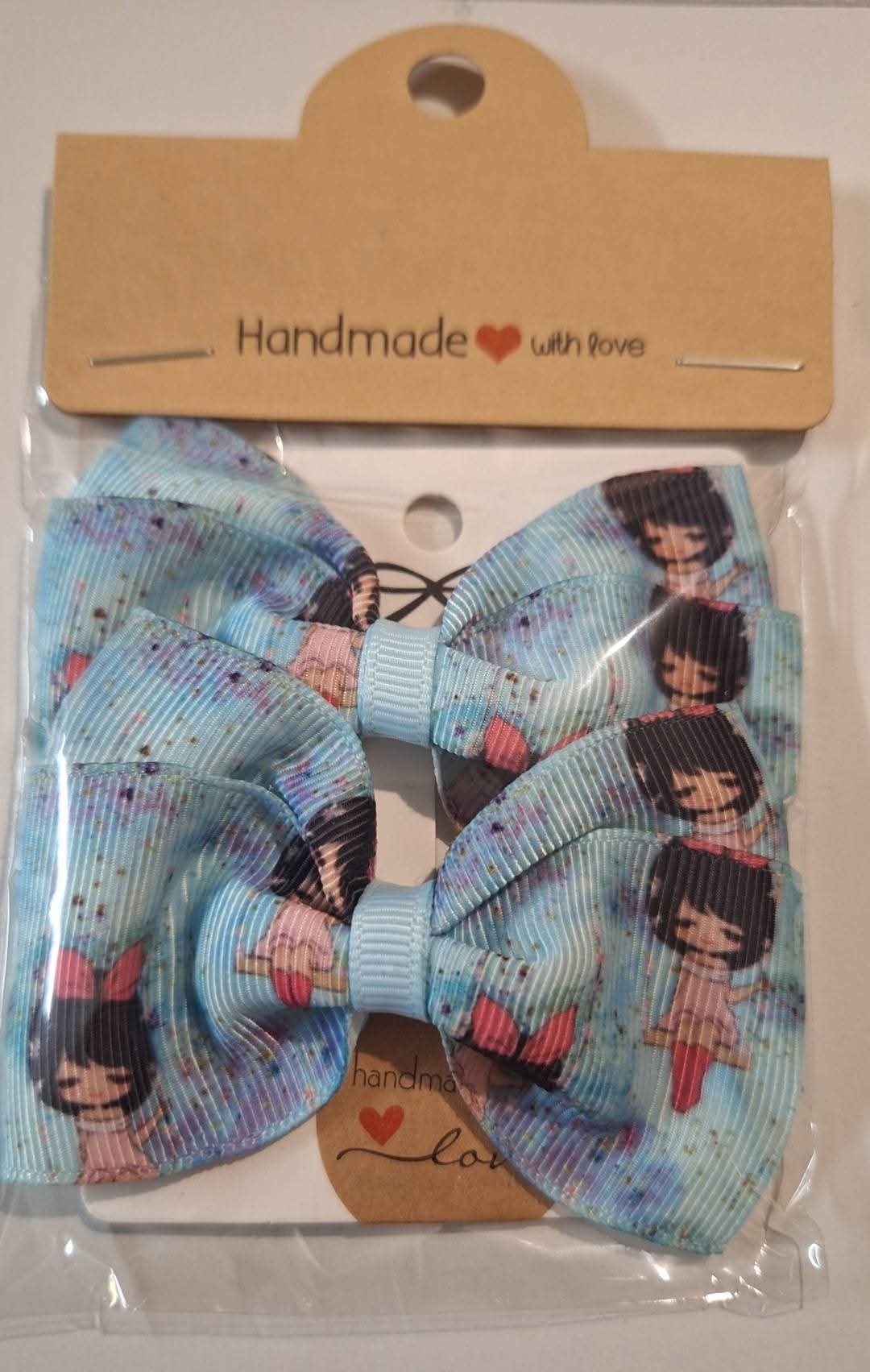 Girl on swing hairbow clip set