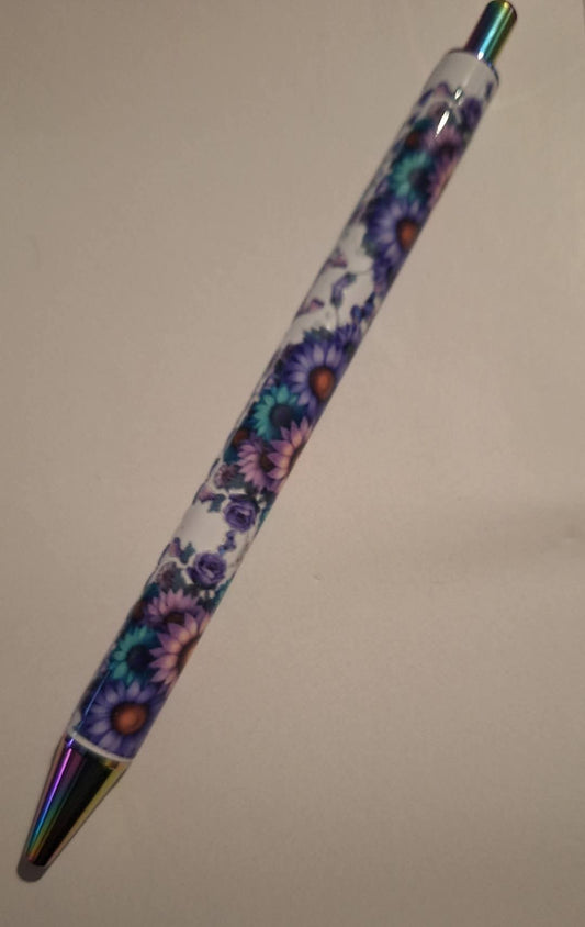 Floral metal pen